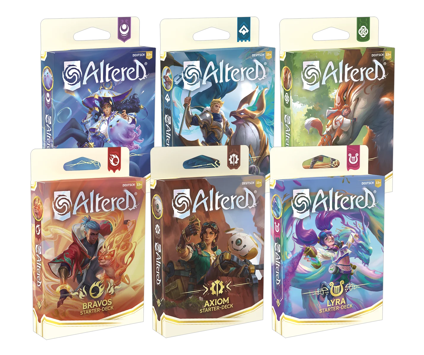 Altered: Jenseits der Tore – Starter-Deck-Mix-Display für das Sammelkartenspiel