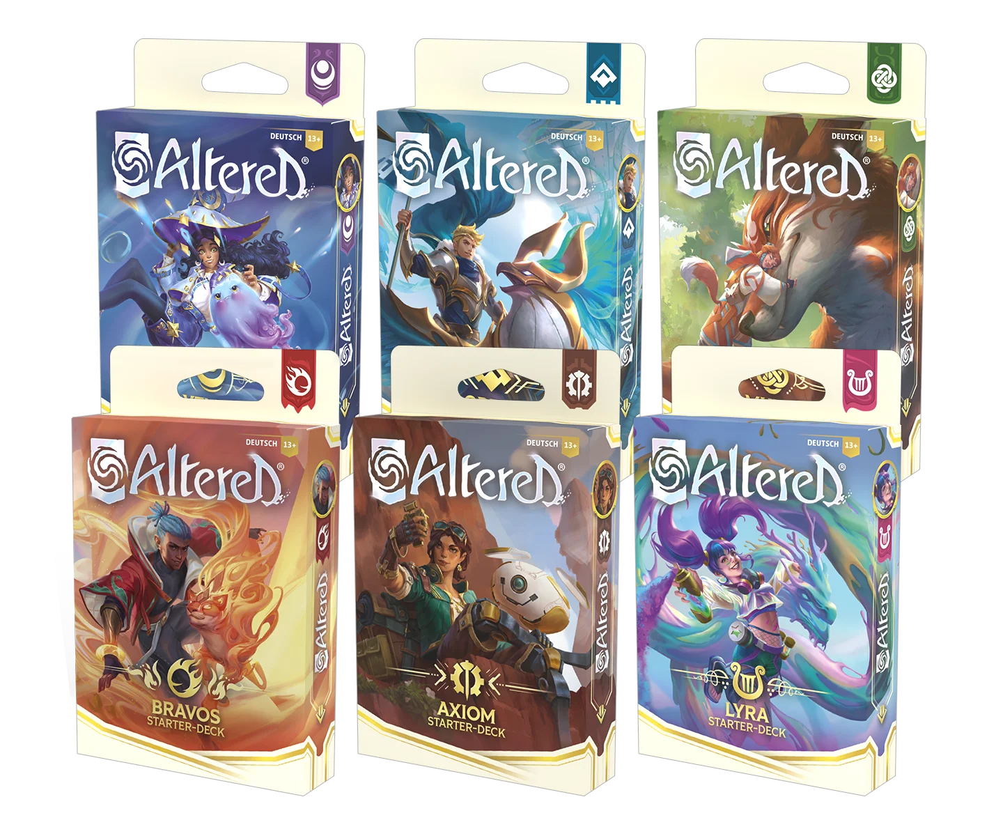 Altered: Jenseits der Tore – Starter-Deck-Mix-Display für das Sammelkartenspiel